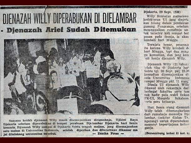 Djenazah Arief sudah ditemukan : Tuesday : 29. September 1970